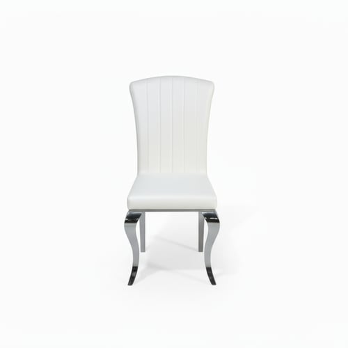 طاولة طعام مستطيلة أبيض وفضي – أناقة واسعة لعائلة...