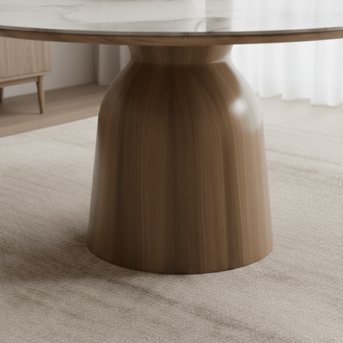 طقم طاولة طعام دائري أبيض – فخامة للتجمعات الكبيرة