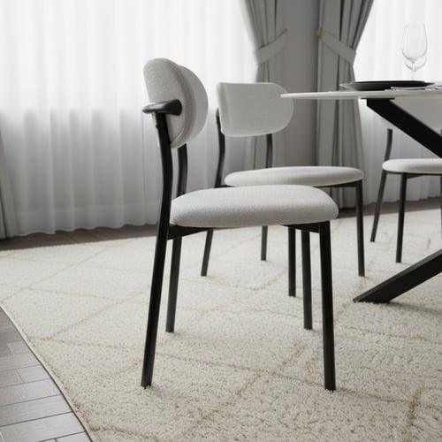 طقم طاولة طعام سيراميك رمادي دائري أنيق – مناسب لـ...