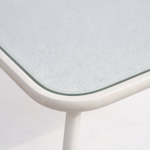 طقم كنب خارجي 7 مقاعد مع طاولة – أبيض × بيج (معدن...