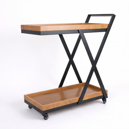 عربة تقديم لون خشبي