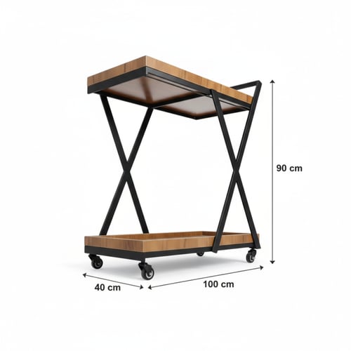 عربة تقديم لون خشبي