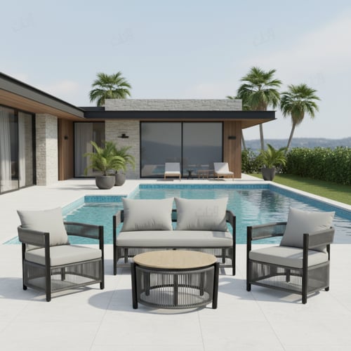 طقم جلوس خارجي 4 مقاعد – تصميم عملي للمساحات المتو...