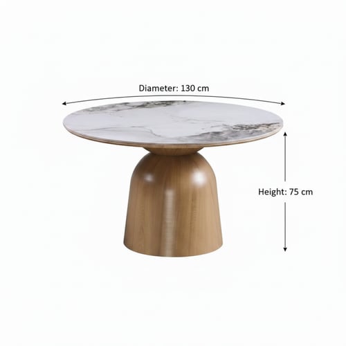 طقم طاولة طعام دائري أبيض – مساحة أوسع للتجمعات