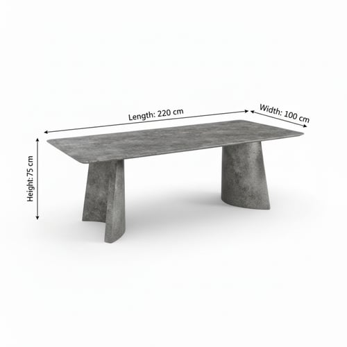 طاولة طعام خشبية رمادية مع 10 كراسي – رفاهية لعائل...