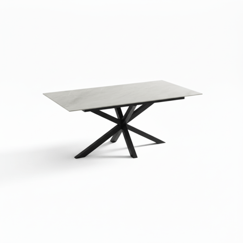 طقم طاولة طعام سيراميك رمادي مستطيل – طاولة + 8 كر...