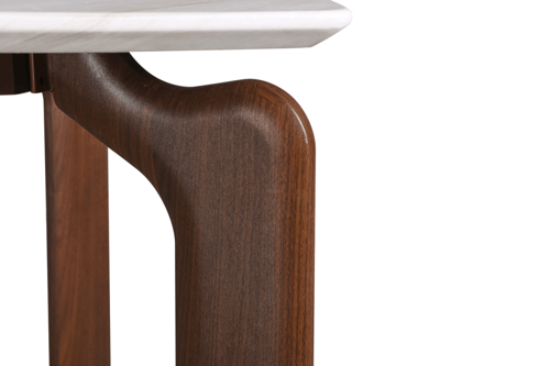 طقم طاولة طعام مستطيل بني – سطح رخام بلمسة فاخرة