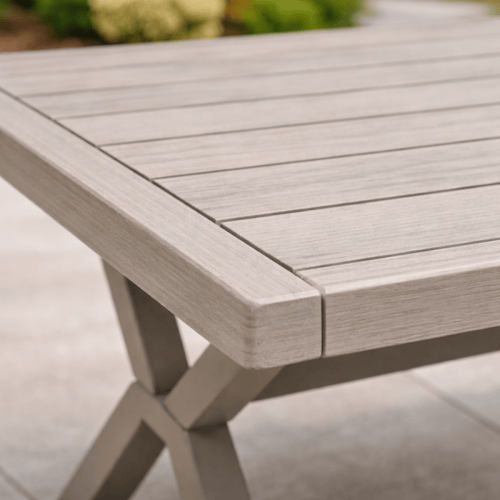 طقم كنب خارجي 7 مقاعد مع طاولة – رمادي فاتح (معدن...