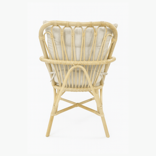 طقم جلسة خيزران طبيعي بلون بيج وأوف وايت بتصميم أن...