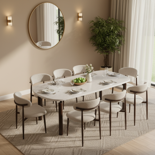 طاولة طعام رخام مع 8 كراسي – فخامة كاملة للمساحات...