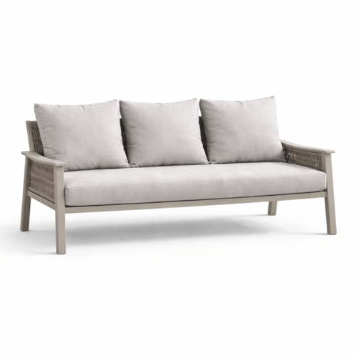 طقم كنب خارجي 7 مقاعد مع طاولة – رمادي فاتح (معدن...