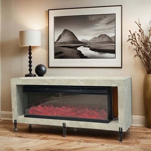 دفاية كهربائية حديثة من الرخام الصناعي بأرجل معدني...