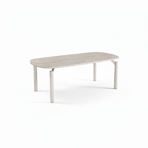 طقم طاولة طعام مستطيل بيج – بديل رخام بتصميم أنيق