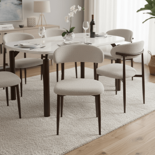 طاولة طعام رخام مع 6 كراسي – مساحة مثالية وأناقة م...