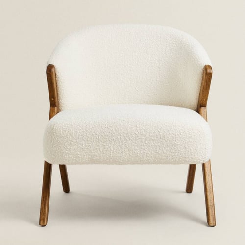 كرسي مفرد أنيق من قماش بوكليه