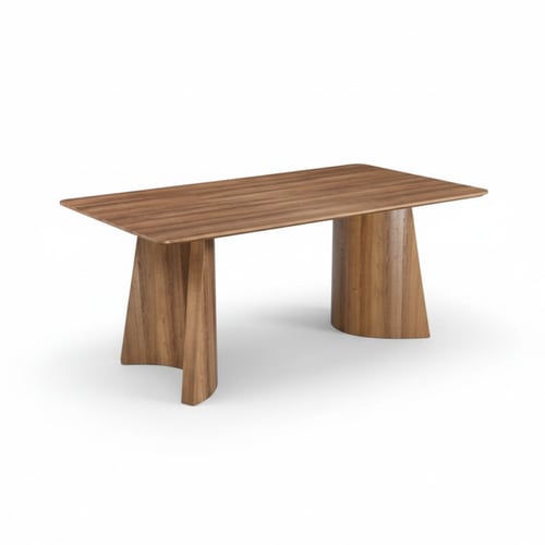 طاولة طعام خشبية بني مع 8 كراسي – مساحة واسعة للجل...