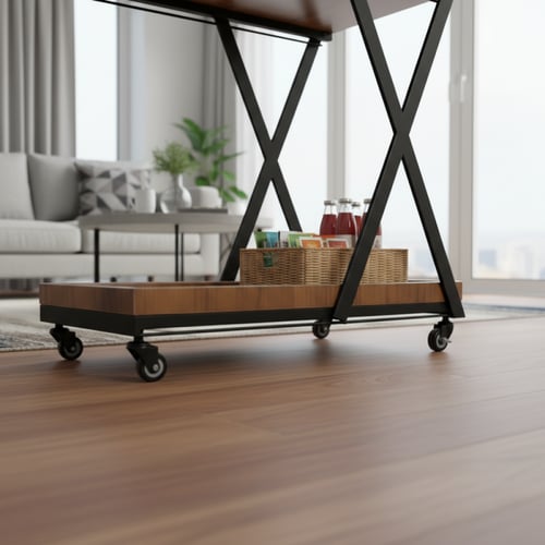 عربة تقديم لون خشبي