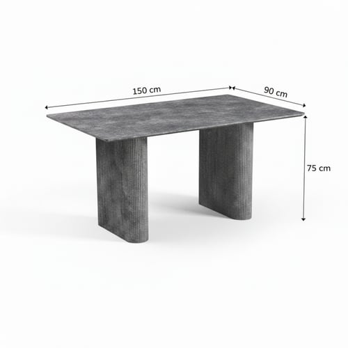 طقم طاولة طعام مستطيل رمادي – تصميم عملي عصري
