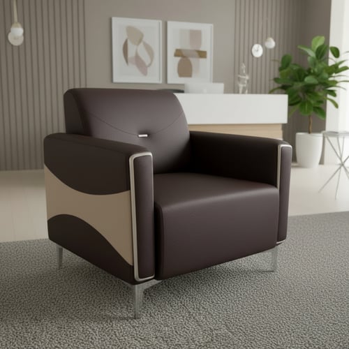 طقم جلسة مكتب بني × بيج – دفء وأناقة بلمسة عصرية