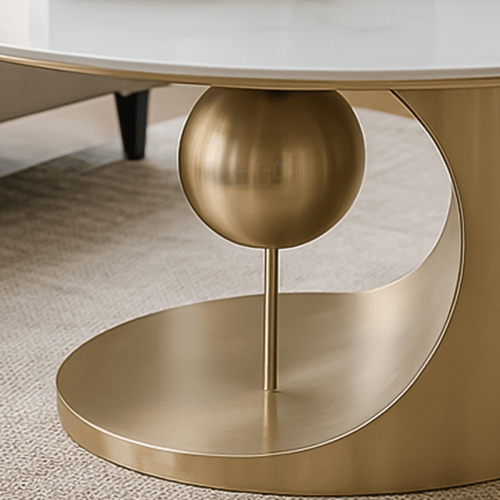 طقم طاولات سيراميك فاخر بلمسة ذهبية – 5 قطع