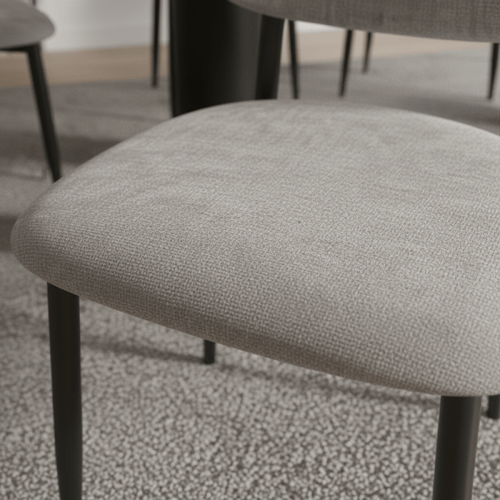 طاولة طعام رمادية بسطح رخام مع 8 كراسي – تصميم عصر...