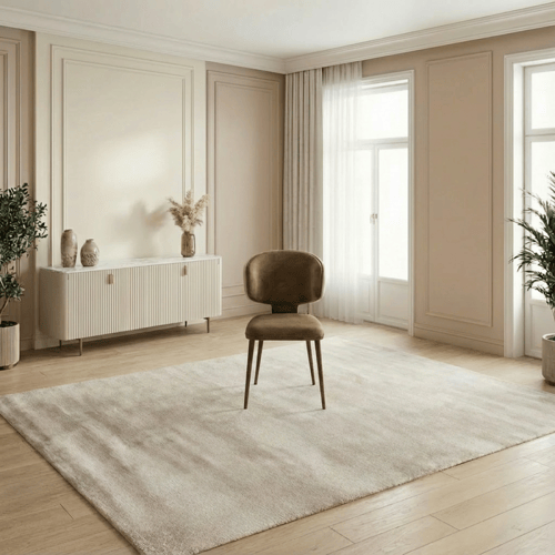 طقم سفرة رخامي مع 6 كراسي بني وبيج فخامة عصرية