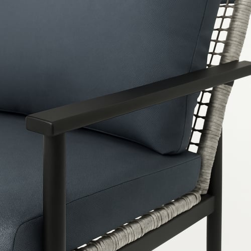 طقم كنب خارجي 7 أشخاص أسود مع طاولة – فخامة وبساطة