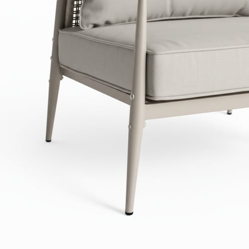 طقم كنب خارجي 7 مقاعد مع طاولة – رمادي فاتح (خشب و...