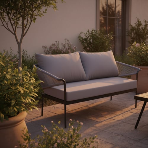 جلسة خارجية معدنية رمادي – تصميم واسع وفخم