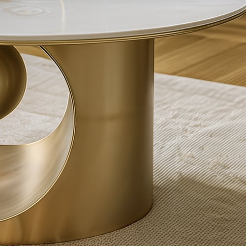 طقم طاولات سيراميك فاخر بلمسة ذهبية – 5 قطع