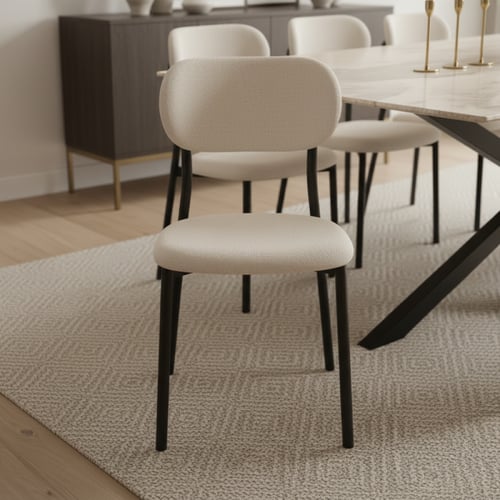 طقم طاولة طعام سيراميك بيج مستطيل – طاولة + 10 كرا...