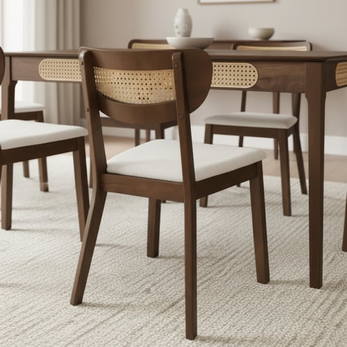 طقم طاولة طعام خشب لون جوز – طاولة + 6 كراسي لمسة...