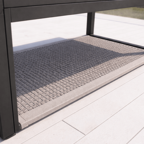 طقم جلسة خارجية فاخر 4 قطع – إطار داكن مع مساند خش...