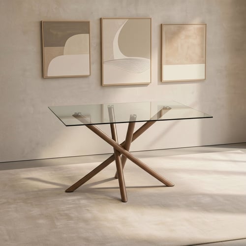 طقم طاولة طعام زجاجية مستطيلة مع 8 كراسي – تصميم ر...