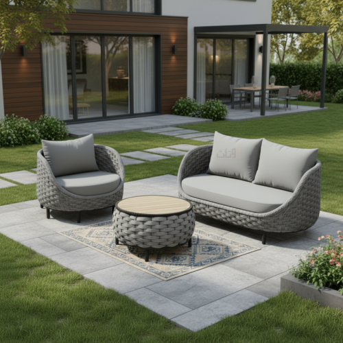 طقم جلوس خارجي 3 مقاعد – تصميم عملي وعصري