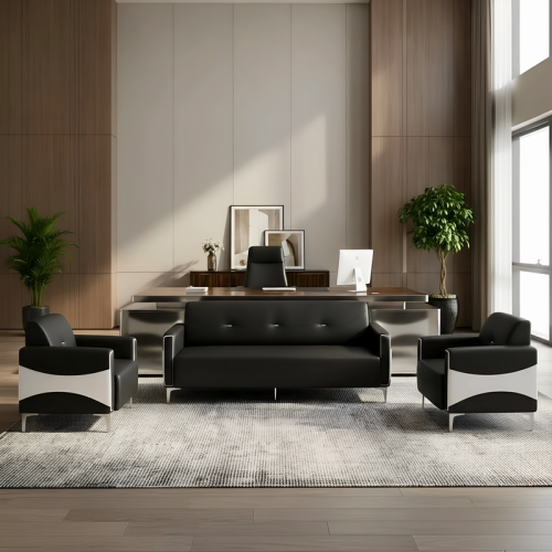 طقم جلسة مكتب أسود – تصميم عملي بأناقة عصرية