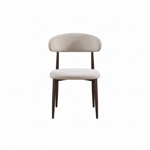 طقم طاولة طعام دائري بيج – سطح سيراميك بتصميم أنيق