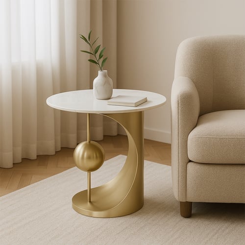 طقم طاولات سيراميك فاخر بلمسة ذهبية – 5 قطع