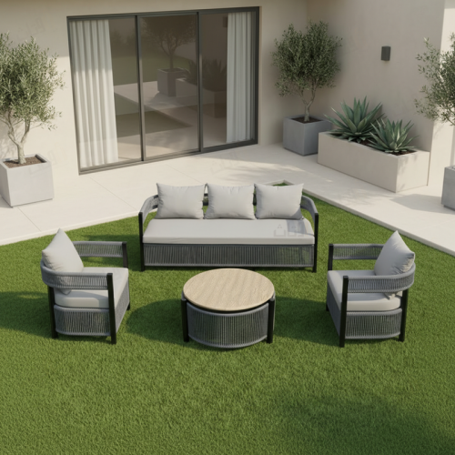 طقم جلوس خارجي 5 مقاعد – تصميم مدمج وعصري