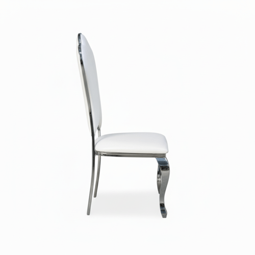 طاولة طعام أبيض وفضي – تصميم عصري يناسب كل المساحا...