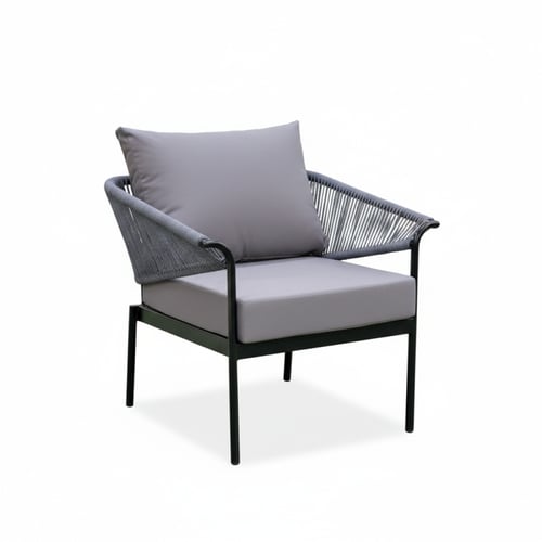 جلسة خارجية معدنية رمادي – تصميم واسع وفخم