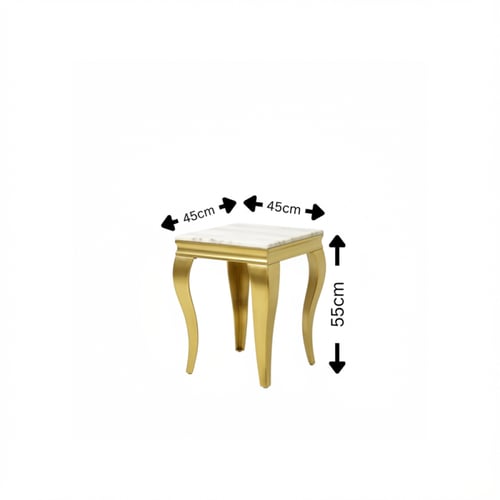 طقم طاولات شاي ملكي رخام مع 4 طاولات جانبية – لون...