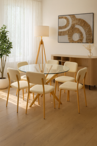 مجموعة غرف الطعام والمعيشة العصرية – أثاث أنيق، إض...