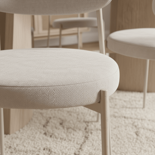 طاولة طعام خشبية بيج مع 6 كراسي – دفء وأناقة لعائل...