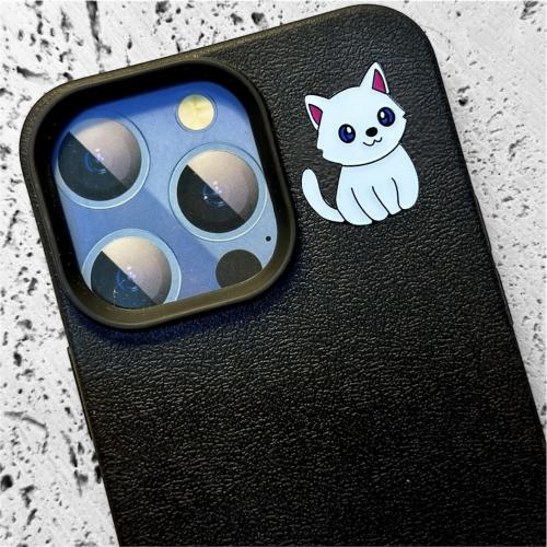 ستيكر حديد - قطة بيضاء