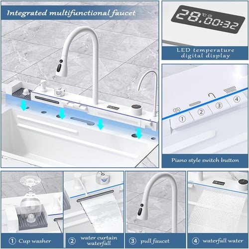 المجلى المطور مع اضاءة لون ابيض