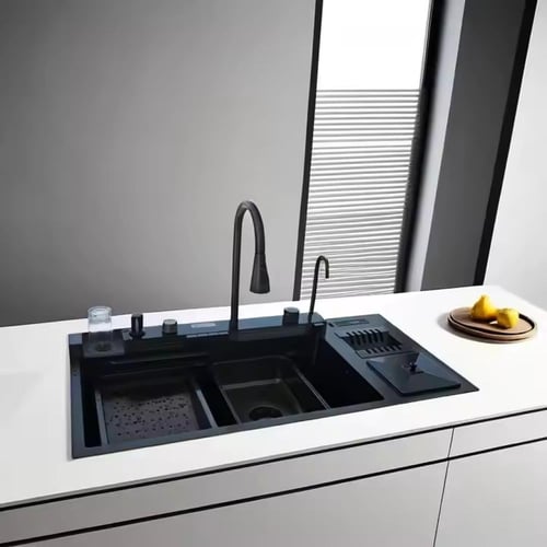 حوض شلال مع حامل اطباق