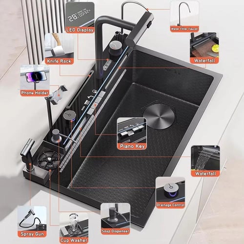 مجلى الشلال مع استند الجوال