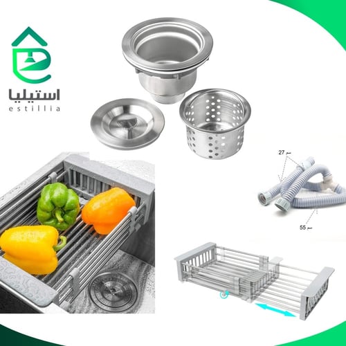 حوض واحد مع فتحة خلاط استيل 304 - نانو - سماكة 3مل...