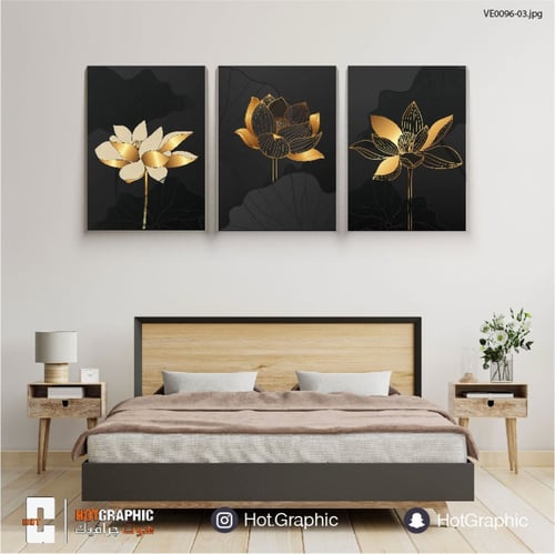 ورود أسود وذهبي - (VE0096)